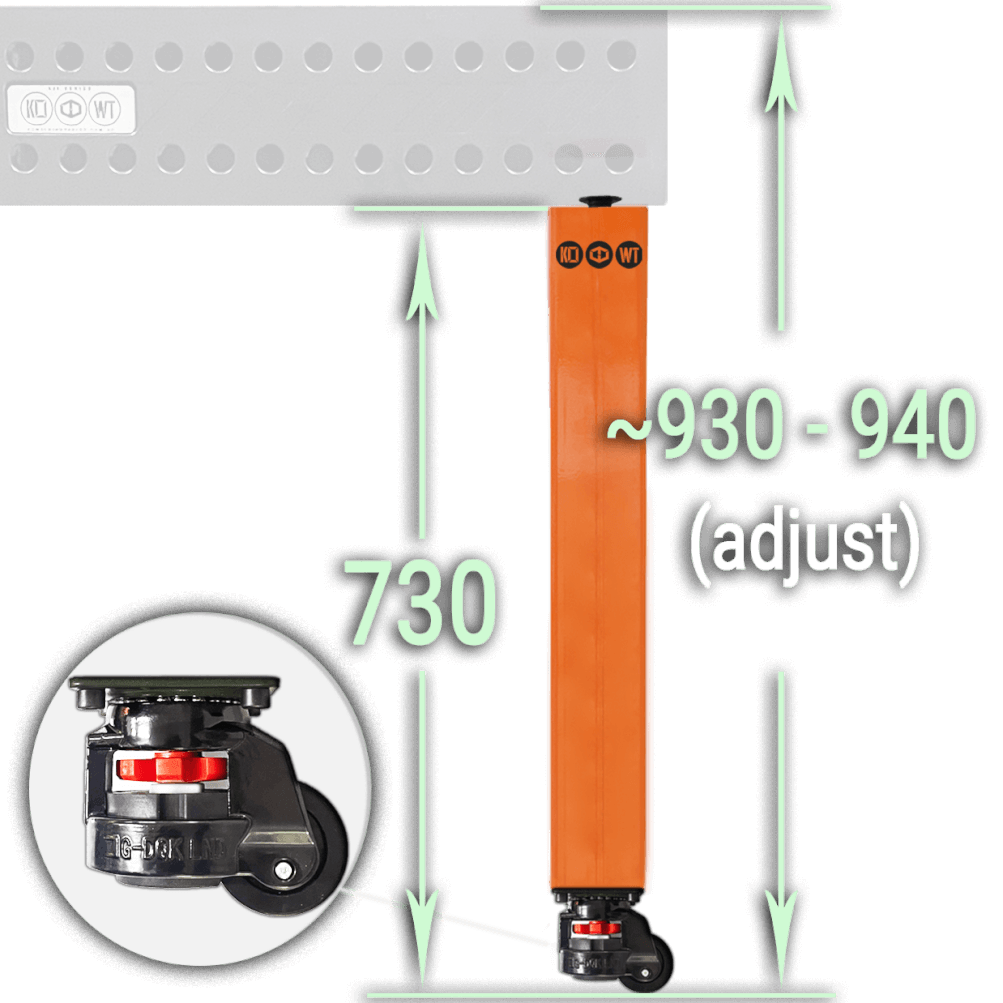 Welding Tables Australia 730mm Legs - Level Castors | K28