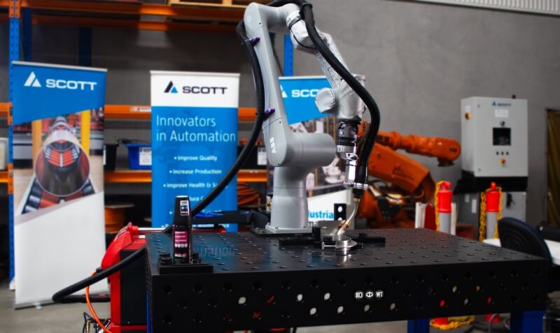 Welding Tables Australia Robotic welder in position on a welding table